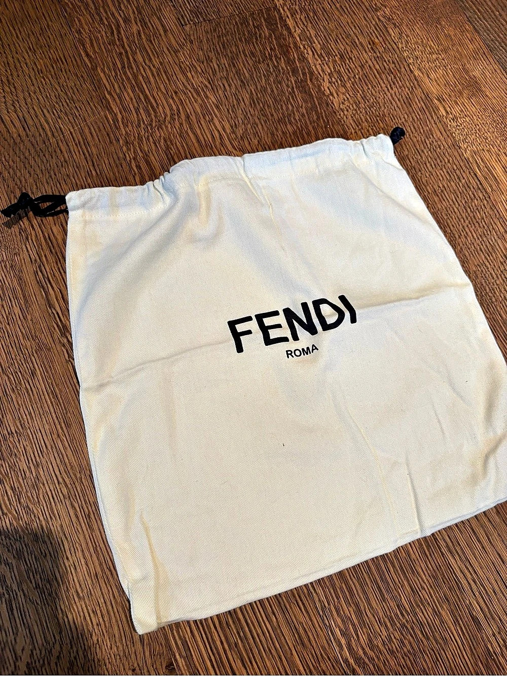 Fendi Roma Logo Dust Bag White